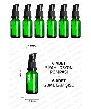 Parlakcam 10ml White Lotion Pump Green Glass Bottle 10cc White Cream Pump Head Green Glass Bottle 20 Pcs