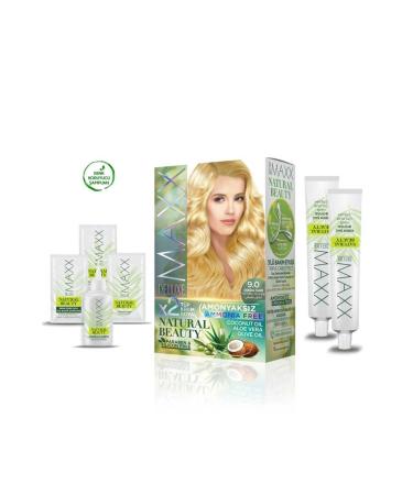 2 Pack Natural Beauty Ammonia Free Hair Dye 9.0 Natural Blonde - Lisinya alithestereo
