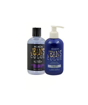 Acacia Jean's Color Crazy Blue 250ml. Ammonia-Free Balayage Color Hair Dye Dye Protection Shampoo.250ml.