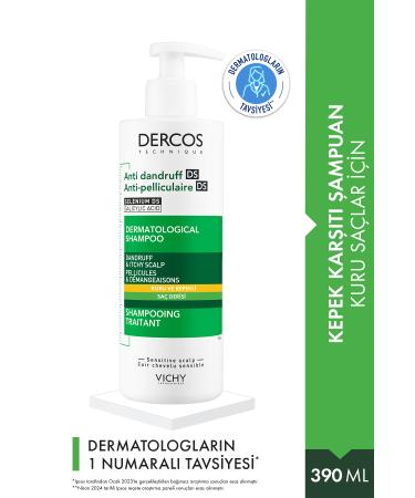 Vichy Dercos Dandruff Shampoo 390 ml - For Dry Hair