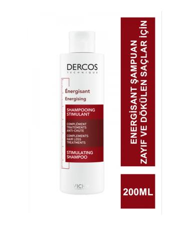 Vichy Dercos Energising - Anti Hair Loss Shampoo with AMINEXIL AND PP/B5*/B6 Vitamins 200 ml
