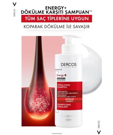 Vichy Anti Hair Loss Strengthening and Shine Shampoo 400 ml... Dercos Energy - Buy Online on GoSupps.com