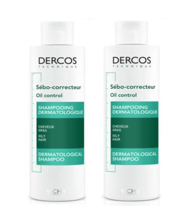 Vichy Dercos Oil Control Anti-Oily Effective Care Shampoo 200 ml X 2 3337871311347
