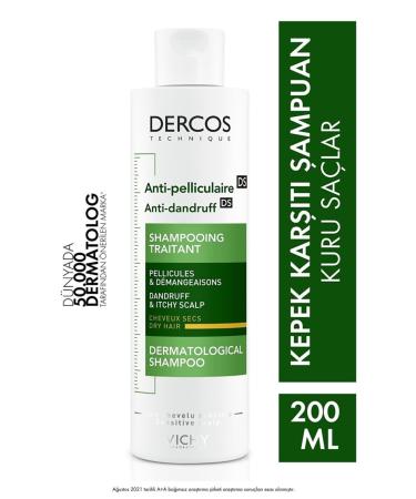Vichy Hy Dercos Anti-Dandruff Shampoo 200ml - Dry Hair