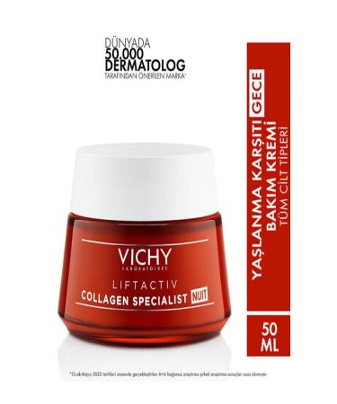 Vichy Liftactiv Collagen Specialist - Anti-Aging Night Care Cream 50ml - Buy Online on GoSupps.com
