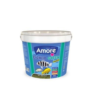 AMORE Cichlid Green Granules 860gr Easy-doypack Green Algae Spirulina Aquarium Fish Food and Contra Blue