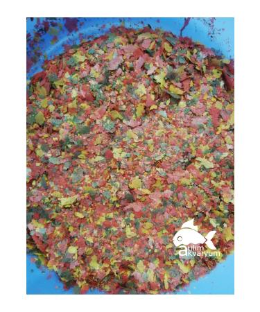 At l m Aquarium Guppy Swordfish Molly Tetra Tropical and Livebearer Fish Food Mixed 100 grams