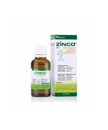 Berko Zinco Dropper Bottle Supplementary Food Containing Herbal Oils and Zinc 30 ml