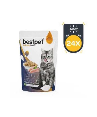 Bestpet Pouch Jelly Chicken Meat Cat Wet Food 85 Gr 24 Pieces