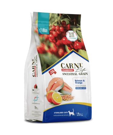 CARNI LIFE PETLOVEBUT K CRANBERRY ANCESTRAL GRAIN SALMON & ORANGE 1.5KG NEUTRALIZED CAT FOOD