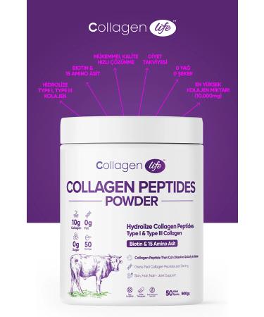 Collagen Life 0 Hydrolyzed Collagen Peptides Biotin and 15 Amino Acid Food Supplement Set of 2 - Buy Online on GoSupps.com