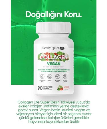 Collagen Life Plant Based Protein Powder with Vegan Collagen Support 90 Tablets and Life Biotin Hyaluronic Acid - Buy Online on GoSupps.com