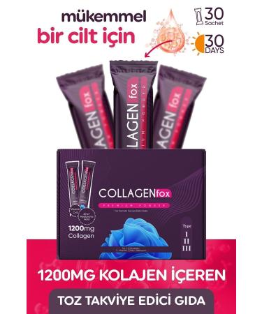 CollagenFox 1200 Mg Collagen Containing Powder Food Supplement 30 Sachets
