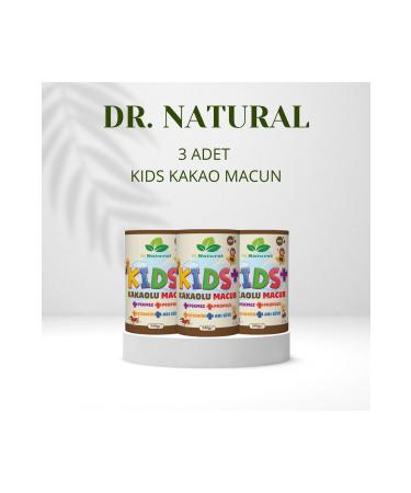 DRNATURAL Kids Children's Paste Cocoa - Royal Jelly - Propolis - Molasses and Vitamin 240 gr (3 Pieces)