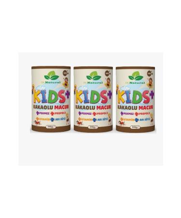 DRNATURAL Kids Children's Paste Cocoa - Royal Jelly - Propolis - Molasses and Vitamin 240 gr (3 Pieces) - Buy Online on GoSupps.com