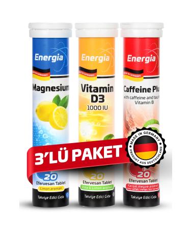 Energia Magnesium Vitamin D Caffine Plus Effervescent Tablet Food Supplement