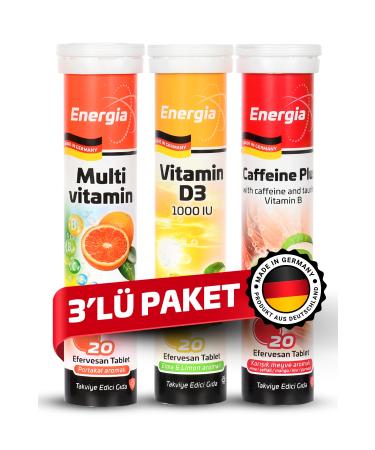 Energia Multivitamin Vitamin D Caffeine Plus Effervescent Tablet Food Supplement
