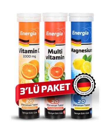 Energia Vitamin C + Multivitamin + Magnesium Effervescent Tablet Food Supplement