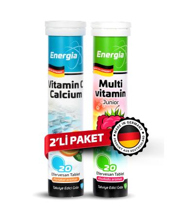 Energia Vitamin C and Calcium + Multivitamin Children's Effervescent Tablet Food Supplement