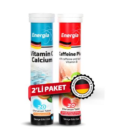Energia Vitamin C and Calcium Caffeine Plus Effervescent Tablet Food Supplement