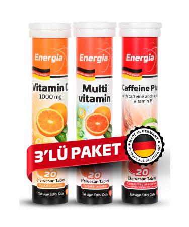 Energia Vitamin C Multivitamin Caffeine Plus Effervescent Tablet Food Supplement