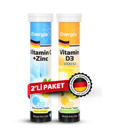 Energia Vitamin C and Zinc + Vitamin D Effervescent Tablet Food Supplement