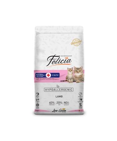 Felicia Kitten Lamb Kitten Cat Food 2 Kg + Wet Food 85 Gr (4 Pieces)