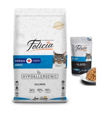 Felicia Low Grain Hypoallergenic Salmon Adult Cat Food 12 Kg Gimcat Multi Vitamin 20 gr
