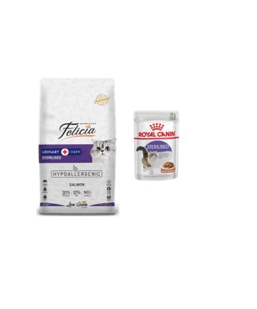 Felicia Salmon Sterile Adult Cat Food 12 kg + Royal Canin Streilised Pouch Wet Food