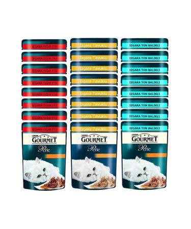 Gourmet Perle Grilled Mixed Wet Food 85 Gr 24 Pieces Mixed 2 Types