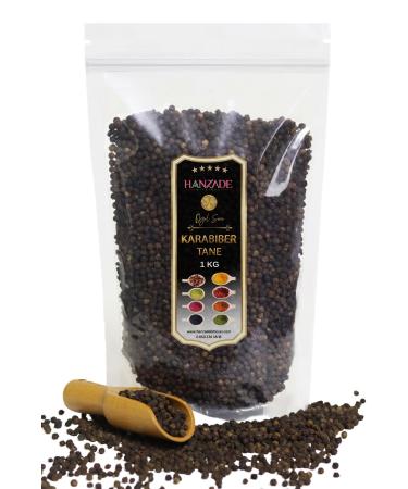 Hanzade Herbal Black Pepper Grain 1 Kg - High Caliber Coarse Grain