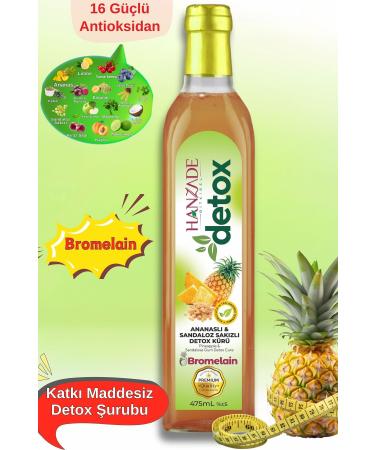Hanzade Herbal Pineapple & Sandalwood Gum Detox Syrup Cure Bromelain 475 ml Slimming Helps Lose Weight