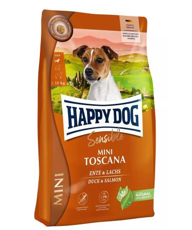 Happy Dog Mini Sensible Toscana Duck Salmon Sterilized Light Small Breed Dog Food 4 Kg