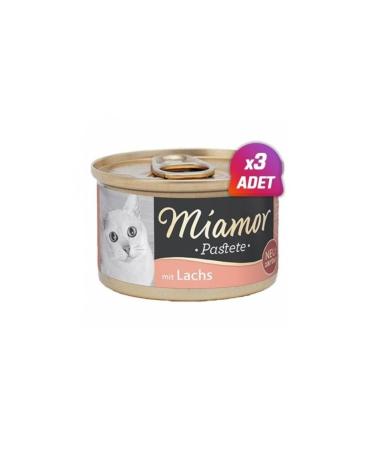 Miamor 3 Pieces - Pastete Salmon Grain-Free Cat Canned Food 85 Gr