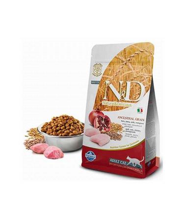 N & D Ancestral Grain Chicken and Pomegranate Low Grain Sterilized Cat Food 5 Kg - Farmapets