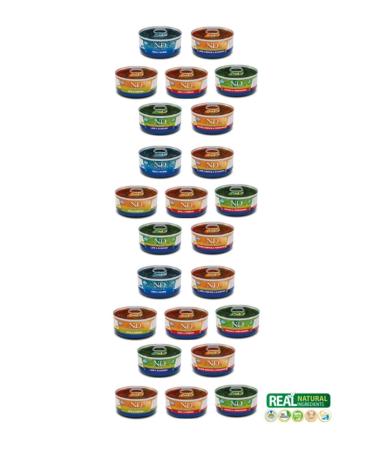 N & D Grain Free Natural Wet Food Grain Free Natural Content Mixed Canned Wet Cat Food 70 Gr X 24 Pieces