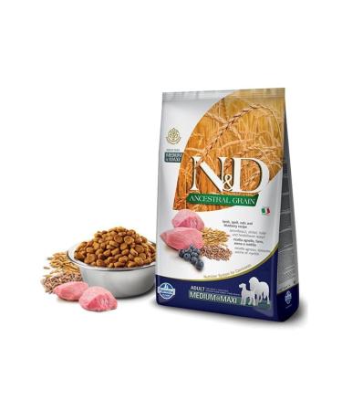 N & D Nd Low Grain Lamb Blueberry Medium Maxi Dog Food 12 Kg