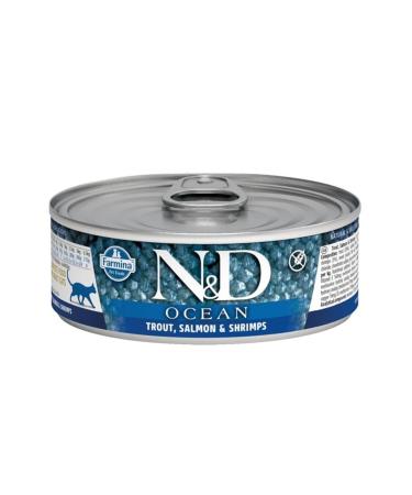 N & D 8 X 80 Gr Ocean Tuna and Salmon Cat Canned Food 80 gr