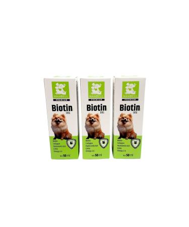 Nanbell 3 Boxes Biotin/Collagen/Omega 3-6 for Dogs 50 ml