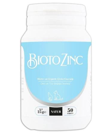 Natur Vital Bioto Zinc Vitamin Mineral for Skin and Fur Health 50 Tablets