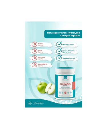 Naturagen Collagen Powder 8.000 Mg Green Apple Flavored 2x300 gr - Buy Online on GoSupps.com