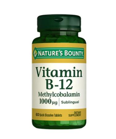 Natures Bounty Vitamin B-12 Methylcobalamin 1000 Mcg Food Supplement 60 Tablets