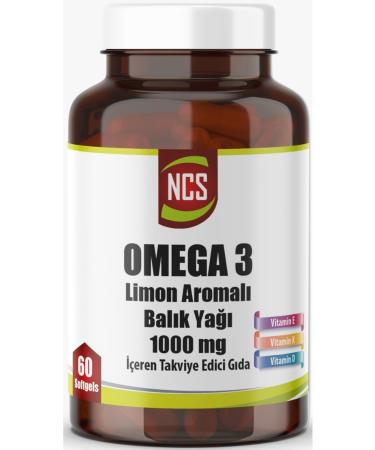 Ncs Lemon Flavored Omega 3 Fish Oil 1000 Mg Vitamin D Vitamin K Vitamin E 60 Softgels 2 Pieces - Buy Online on GoSupps.com