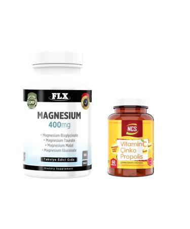 Ncs Magnesium 90 Tablets and Vitamin C Zinc Propolis 60 Tablets