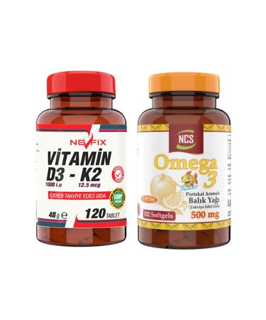 Ncs Omega 3 Orange Flavored Fish Oil 102 Softgel Vitamin D3-k2