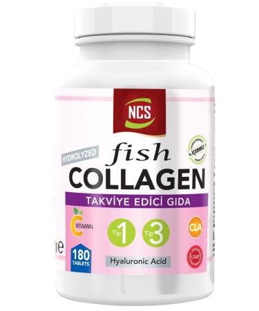 Ncs Type 1-3 Fish Collagen Cla Hyaluronic Acid Vitamin C 180 Tablets