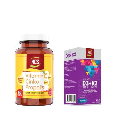Ncs Vitamin C Zinc Propolis 60 Tablets Vitamin D3 K2 Drops 20 Ml