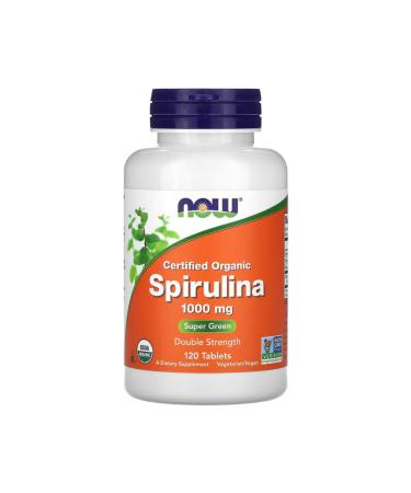Now Foods Certified Organic Spirulina Double 1 000 mg 120 Tablets usa vers234