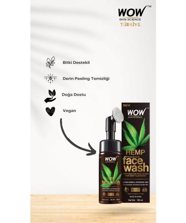 WOW Skin Science HEMP Facial Cleansing Foam-Strengthening Refreshing Revitalizing Natural Ingredients 150ml - Buy Online on GoSupps.com