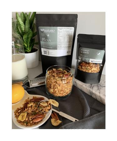 nutaso nutrition taste solutions Pecan Granola (320 G)- Pecans Dried Banana (NO ADDED SUGAR NO PRESERVATIVES) - Buy Online on GoSupps.com